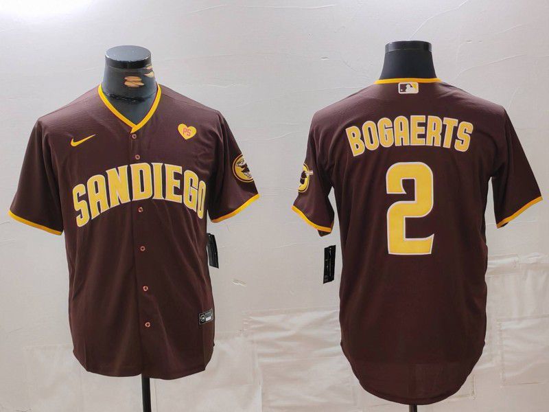 Men San Diego Padres #2 Bogaerts Brown Game 2024 Nike MLB Jersey style 4